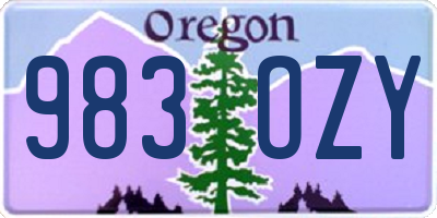 OR license plate 983OZY