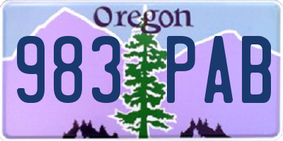 OR license plate 983PAB