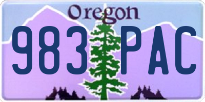 OR license plate 983PAC