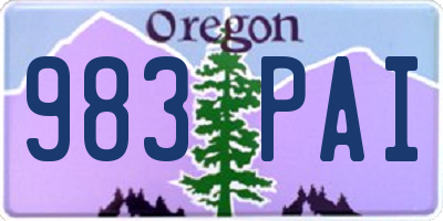 OR license plate 983PAI