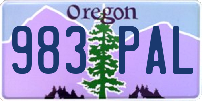 OR license plate 983PAL