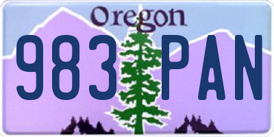 OR license plate 983PAN