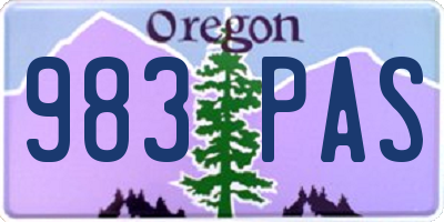 OR license plate 983PAS