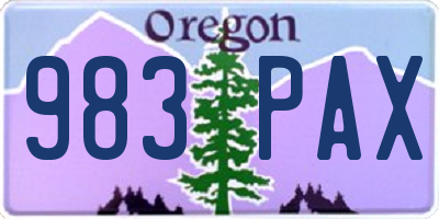 OR license plate 983PAX