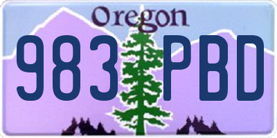 OR license plate 983PBD