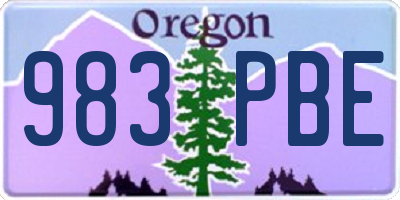 OR license plate 983PBE