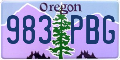 OR license plate 983PBG