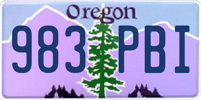 OR license plate 983PBI