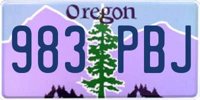 OR license plate 983PBJ