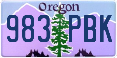 OR license plate 983PBK