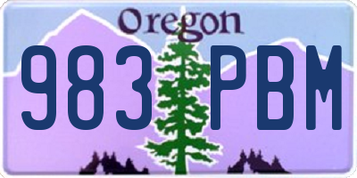OR license plate 983PBM