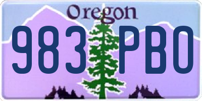 OR license plate 983PBO