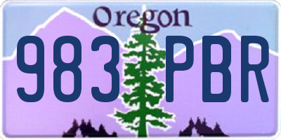 OR license plate 983PBR