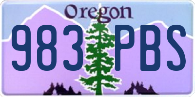 OR license plate 983PBS