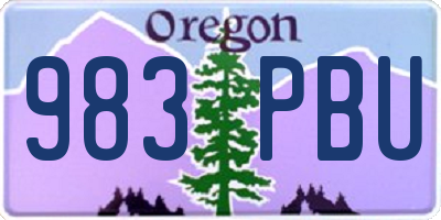 OR license plate 983PBU