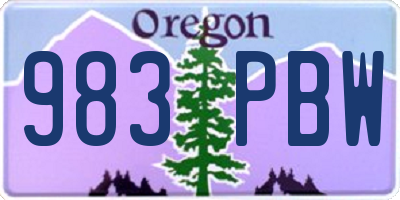 OR license plate 983PBW