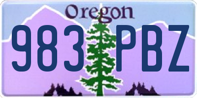 OR license plate 983PBZ