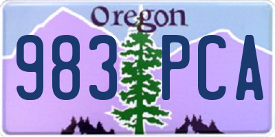 OR license plate 983PCA