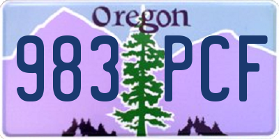 OR license plate 983PCF