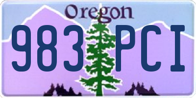 OR license plate 983PCI