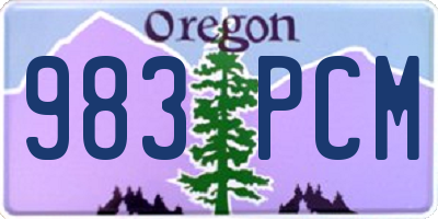 OR license plate 983PCM