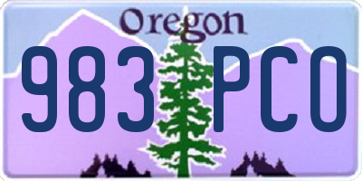 OR license plate 983PCO