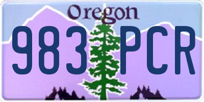 OR license plate 983PCR