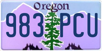 OR license plate 983PCU
