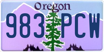 OR license plate 983PCW