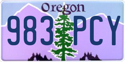 OR license plate 983PCY