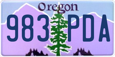 OR license plate 983PDA