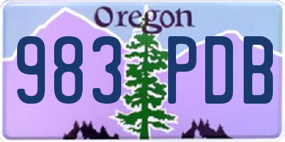 OR license plate 983PDB