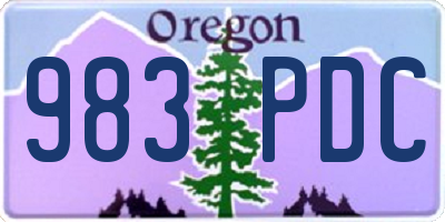 OR license plate 983PDC