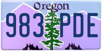 OR license plate 983PDE