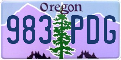OR license plate 983PDG