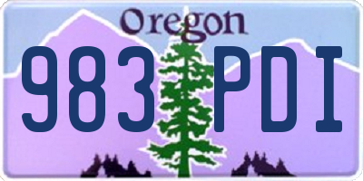 OR license plate 983PDI