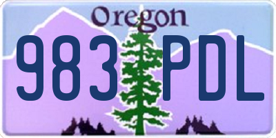 OR license plate 983PDL