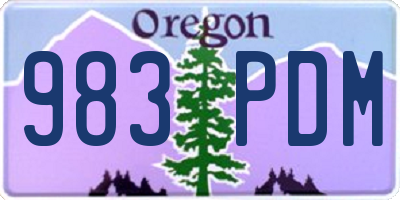 OR license plate 983PDM