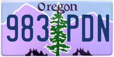 OR license plate 983PDN