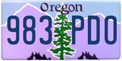 OR license plate 983PDO