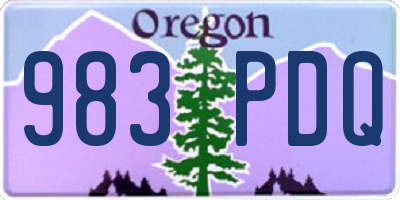 OR license plate 983PDQ