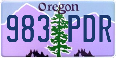 OR license plate 983PDR