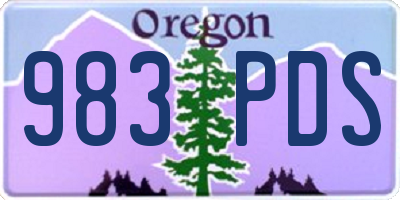 OR license plate 983PDS