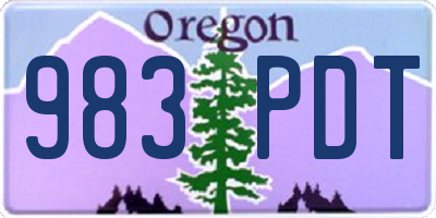 OR license plate 983PDT