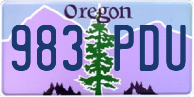 OR license plate 983PDU
