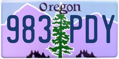 OR license plate 983PDY