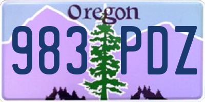OR license plate 983PDZ