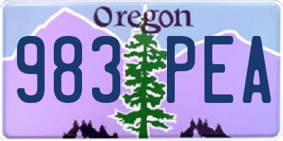 OR license plate 983PEA