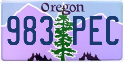 OR license plate 983PEC