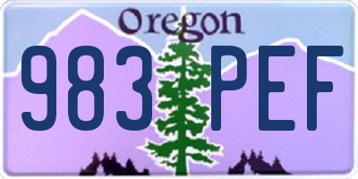 OR license plate 983PEF